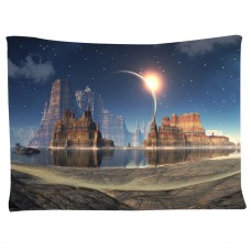 Wall Hanging Wall Galaxy Tapestry Milky Way Map Starry Sky Tapestry Blanket Home Room Wall Decor Colour:Water castle Size:130X150cm   